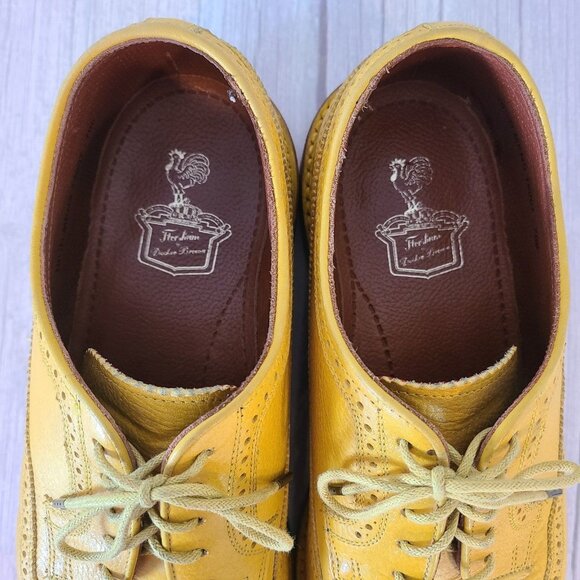 Florsheim Duckie Brown Leather Rockabilly Wingtip Oxford Yellow Retro10.5 D HTF - Picture 3 of 11